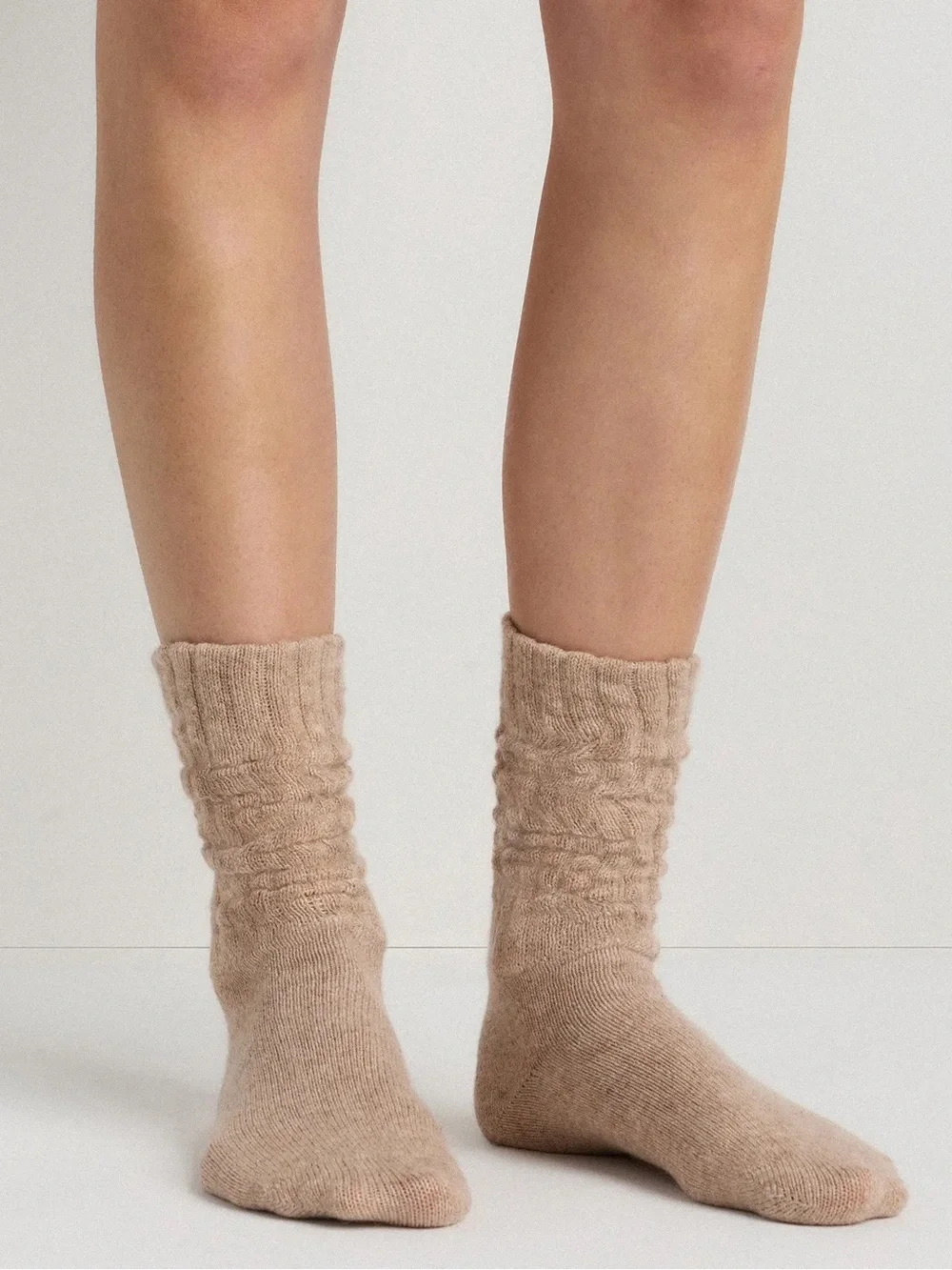 QUINCE Mongolian Cashmere Slouch Sock XS/Small Oatmeal 0852